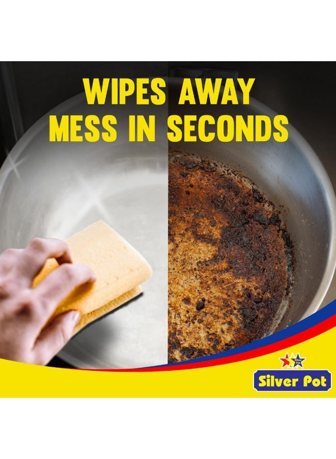 Silver Pot 9pcs Kitchen Sponge & Scourer – 3 x 3 Promo Pack, 13cm Dual-Purpose Cleaning Sponges for Pots, Pans, Kitchen Utensils, and Delicate Surfaces - Image 4